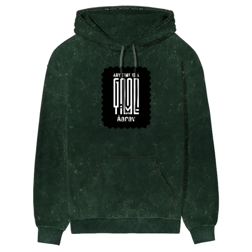 Acid Wash Hoodie | Unisex Regular Fit | 100% Super-Combed Cotton | Pre-Shrunk, Derby Ribbed | Adults | Personalized | DTG | Modern | Positive Outlook | Everyday | Positive - front - mockup 1