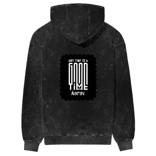 Acid Wash Hoodie | Unisex Regular Fit | 100% Super-Combed Cotton | Pre-Shrunk, Derby Ribbed | Adults | Personalized | DTG | Modern | Positive Outlook | Everyday | Positive - back - mockup 2