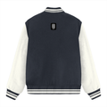 Varsity Jacket | Unisex Fit | 100% Cotton, 300 GSM | Button Closure, Front Pockets | Adults | Personalized | Embroidery | Modern | Positive Outlook | Everyday | Positive - back - Navy Blue - mockup 3