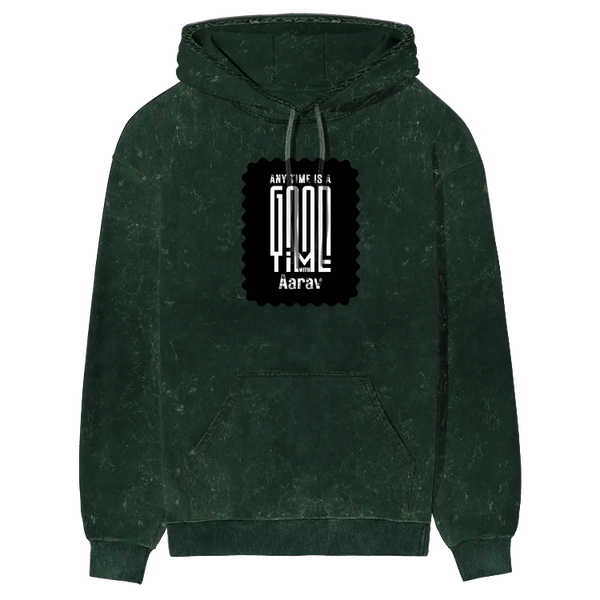 Acid Wash Hoodie | Unisex Regular Fit | 100% Super-Combed Cotton, 300 GSM | Embroidery | Pre-Shrunk, Derby Ribbed Hems & Cuffs | Personalized | Modern | Positive Outlook | Everyday | Positive