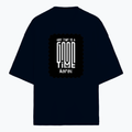 Terry Oversized Tee | Unisex | 260 GSM Terry Cotton Blend | DTG Printed | Ultra-Soft & Breathable | Personalized | DTG | Modern | Positive Outlook | Everyday | Positive - front - Navy Blue - mockup 1