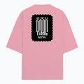 Terry Oversized Tee | Unisex | 260 GSM Terry Cotton Blend | DTG Printed | Ultra-Soft & Breathable | Personalized | DTG | Modern | Positive Outlook | Everyday | Positive - back - Flamingo - mockup 2