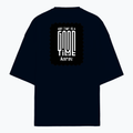 Terry Oversized Tee | Unisex | 260 GSM Terry Cotton Blend | DTG Printed | Ultra-Soft & Breathable | Personalized | DTG | Modern | Positive Outlook | Everyday | Positive - back - Navy Blue - mockup 2