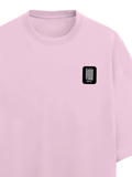 Terry Oversized Tee | Unisex | 260 GSM Terry Cotton Blend | DTG Printed | Ultra-Soft & Breathable | Personalized | DTG | Modern | Positive Outlook | Everyday | Positive - right pocket - Light Baby Pink - mockup 4