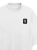Terry Oversized Tee | Unisex | 260 GSM Terry Cotton Blend | DTG Printed | Ultra-Soft & Breathable | Personalized | DTG | Modern | Positive Outlook | Everyday | Positive - right pocket - White - mockup 4