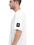 Terry Oversized Tee | Unisex | 260 GSM Terry Cotton Blend | DTG Printed | Ultra-Soft & Breathable | Personalized | DTG | Modern | Positive Outlook | Everyday | Positive - left sleeve - White - mockup 5