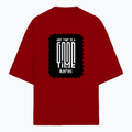 Terry Oversized Tee | Oversized Fit | 260 GSM Terry Cotton Blend | DTF Print Ready | Breathable, Durable, Soft | Unisex Adult | Personalized | DTF | Modern | Positive Outlook | Everyday | Positive - front - Red - mockup 1