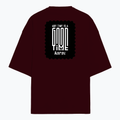 Terry Oversized Tee | Unisex Adult | 260 GSM Terry Cotton Blend | Embroidered | Ultra-Soft & Breathable | Personalized | Embroidery | Modern | Positive Outlook | Everyday | Positive - back - Maroon - mockup 2