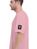 Terry Oversized Tee | Unisex Adult | 260 GSM Terry Cotton Blend | Embroidered | Ultra-Soft & Breathable | Personalized | Embroidery | Modern | Positive Outlook | Everyday | Positive - left sleeve - Flamingo - mockup 5