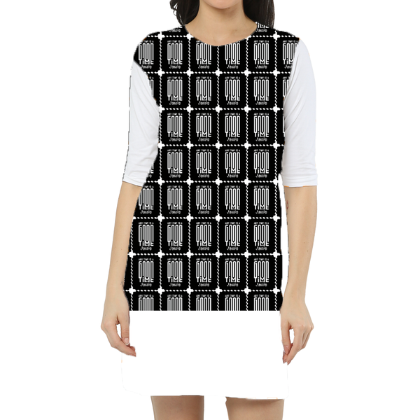 Female T-Shirt Dress | Regular Fit Women's | 180 GSM Spun Poly All-Over Print | Pockets, Folded Neck | Personalized | Modern | Positive Outlook | Everyday | Positive