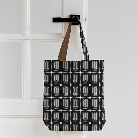 AOP Tote bags Zipper | Standard Size | Premium Canvas All-Over Print | Durable Multi-purpose | Unisex | Personalized | Modern | Positive Outlook | Everyday | Positive - front - mockup 1