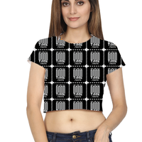 Female Womens Crop Top | Regular Fit | Spun Polyester AOP | Fade-Proof & Comfortable | Women's | Personalized | Modern | Positive Outlook | Everyday | Positive