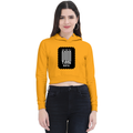 Female Cropped Hoodie | Regular Fit | 320 GSM Bio-Washed Cotton Blend | Double Stitched | Women's | Personalized | DTG | Modern | Positive Outlook | Everyday | Positive - front - Mustard Yellow - mockup 1