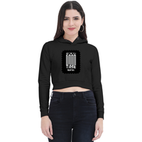 Women's Cropped Hoodie | Regular Fit | 320 GSM Bio-Washed Cotton Blend | Embroidery | Durable Seams | Personalized | Modern | Positive Outlook | Everyday | Positive