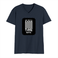 Male V Neck T-Shirt | Regular Fit | 180 GSM Bio-Washed Cotton | DTF Print | Double Stitched, Pre-Shrunk | Men | Personalized | DTF | Modern | Positive Outlook | Everyday | Positive - front - Navy Blue - mockup 1