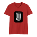 Male V Neck T-Shirt | Regular Fit | 180 GSM Bio-Washed Cotton | DTF Print | Double Stitched, Pre-Shrunk | Men | Personalized | DTF | Modern | Positive Outlook | Everyday | Positive - front - Red - mockup 1