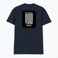 Male V Neck T-Shirt | Regular Fit | 180 GSM Bio-Washed Cotton | DTF Print | Double Stitched, Pre-Shrunk | Men | Personalized | DTF | Modern | Positive Outlook | Everyday | Positive - back - Navy Blue - mockup 2