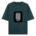 Oversized Classic T-Shirt | Unisex Oversized Fit | 100% Super-Combed Cotton | Embroidery, Pre-Shrunk, Ribbed Neck | Adult | Personalized | Embroidery | Modern | Positive Outlook | Everyday | Positive - front - Petrol Blue - mockup 1