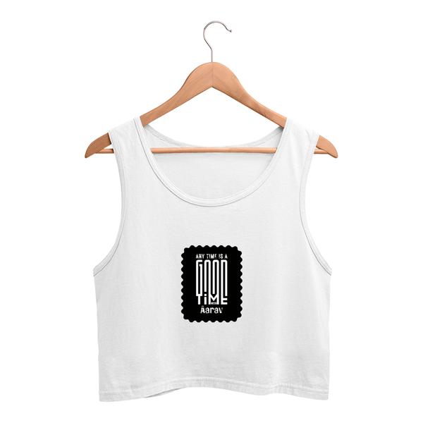 Female Crop Tank | Women's Regular Fit | 180 GSM Bio-Washed Cotton | DTF Print Ready | Pre-Shrunk, Durable | Personalized | DTF | Modern | Positive Outlook | Everyday | Positive