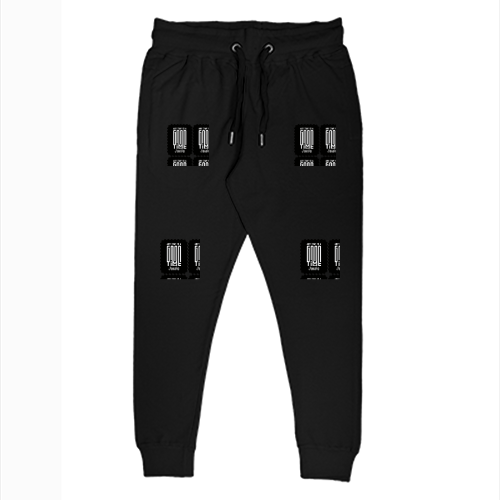 Joggers | Regular Fit Unisex | 260 GSM Fleece Embroidery | Derby Rib & Pockets | Personalized | Embroidery | Modern | Positive Outlook | Everyday | Positive - left pocket - Black - mockup 1