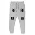 Joggers | Regular Fit Unisex | 260 GSM Fleece Embroidery | Derby Rib & Pockets | Personalized | Embroidery | Modern | Positive Outlook | Everyday | Positive - left pocket - Grey Melange - mockup 1