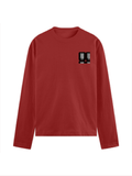 Male Full Sleeve T-Shirt | Regular Fit Men's | 180 GSM Bio-Washed Cotton Blend | DTG Print | Double Stitched Seam, Ribbed Neck | Personalized | DTG | Modern | Positive Outlook | Everyday | Positive - left pocket - Red - mockup 3