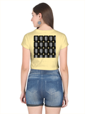 Female Crop Top | Women's Regular Fit | 180 GSM Bio-Washed Cotton | Double Stitched, Pre-Shrunk | For Her | Personalized | DTG | Modern | Positive Outlook | Everyday | Positive - back - Beige - mockup 2