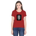 Women's Classic Crew T-Shirt | Regular Fit | 180 GSM Bio-Washed Cotton | DTF Print Ready | Double Stitched, Pre-Shrunk | Personalized | DTF | Modern | Positive Outlook | Everyday | Positive - front - Red - mockup 1