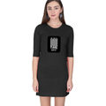 Female T-Shirt Dress | Women's Regular Fit | 180 GSM Bio-Washed Cotton | Pockets, Double Stitched | Casual Wear | Personalized | DTG | Modern | Positive Outlook | Everyday | Positive - front - Black - mockup 1