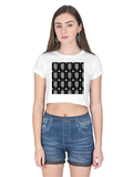 Women's Crop Top | Regular Fit | 180 GSM Bio-Washed Cotton | DTF Print Ready | Durable | Pre-Shrunk | Personalized | DTF | Modern | Positive Outlook | Everyday | Positive - front - White - mockup 1