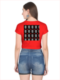 Women's Crop Top | Regular Fit | 180 GSM Bio-Washed Cotton | DTF Print Ready | Durable | Pre-Shrunk | Personalized | DTF | Modern | Positive Outlook | Everyday | Positive - back - Red - mockup 2