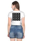 Women's Crop Top | Regular Fit | 180 GSM Bio-Washed Cotton | DTF Print Ready | Durable | Pre-Shrunk | Personalized | DTF | Modern | Positive Outlook | Everyday | Positive - back - White - mockup 2