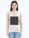 Women's Tank Top | Regular Fit | 180 GSM Bio-Washed Cotton | DTG Print | Pre-Shrunk, Double-Stitched | Personalized | DTG | Modern | Positive Outlook | Everyday | Positive - front - White - mockup 1