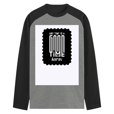 Male Raglan T-Shirt | Men's Regular Fit | 180 GSM Bio-Washed Cotton Blend | DTG Printed | Durable & Pre-Shrunk | Personalized | DTG | Modern | Positive Outlook | Everyday | Positive - front - mockup 1
