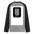 Male Raglan T-Shirt | Men's Regular Fit | 180 GSM Bio-Washed Cotton Blend | DTG Printed | Durable & Pre-Shrunk | Personalized | DTG | Modern | Positive Outlook | Everyday | Positive - back - mockup 2