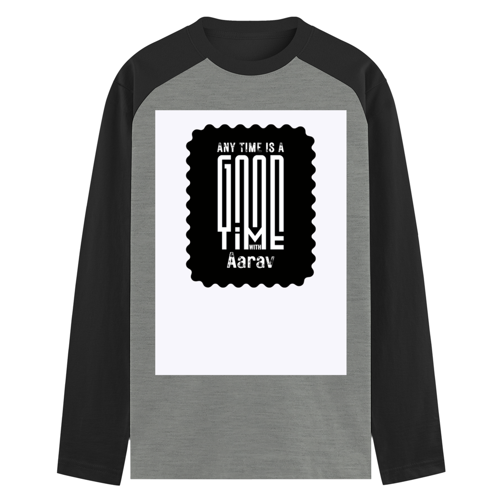 Male Raglan T-Shirt | Regular Fit Men's | 180 GSM Bio-Washed Cotton | DTF Print | Double Stitched Seams | Personalized | DTF | Modern | Positive Outlook | Everyday | Positive - front - mockup 1