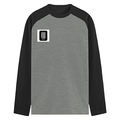 Men's Full Sleeve Raglan T-Shirt | Regular Fit | 180 GSM Bio-Washed Cotton Blend | Embroidery | Double Stitched Seam & Ribbed Neck | Personalized | Modern | Positive Outlook | Everyday | Positive - left pocket - mockup 3