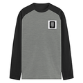 Men's Full Sleeve Raglan T-Shirt | Regular Fit | 180 GSM Bio-Washed Cotton Blend | Embroidery | Double Stitched Seam & Ribbed Neck | Personalized | Modern | Positive Outlook | Everyday | Positive - right pocket - mockup 4