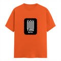 Male Classic Crew T-Shirt | Men's Regular Fit | 180 GSM Bio-Washed Cotton Blend | Embroidery | Pre-Shrunk, Double-Stitched | Personalized | Modern | Positive Outlook | Everyday | Positive - front - Orange - mockup 1