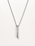 Bar Pendant | Slim, Gender-Neutral | Stainless Steel | Laser Engraved Personalized Necklace | Unisex | Personalized | Bold | Career | Everyday | Empowering - front - mockup 1