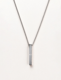 Bar Pendant | Slim, Gender-Neutral | Stainless Steel | Laser Engraved Personalized Necklace | Unisex | Personalized | Bold | Career | Everyday | Empowering