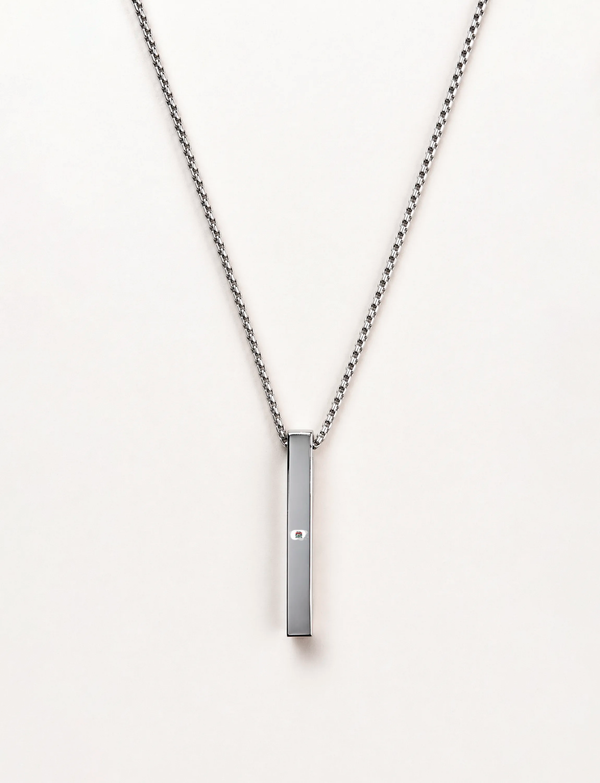 Bar Pendant | Slim, Gender-Neutral | Stainless Steel | Laser Engraved Personalized Necklace | Unisex | Personalized | Bold | Career | Everyday | Empowering
