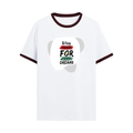 Ringer T-shirt | Unisex Regular Fit | 100% Cotton DTF/DTG | Contrast Rib Neck Bio Washed Pre-Shrunk | Adults | Personalized | DTF | Bold | Career | Everyday | Empowering - front - Maroon off white - mockup 1