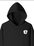 Pullover Hoodie | Unisex Regular Fit | Tri-Layer Cotton Blend | DTG Print Ready | Adults | Personalized | DTG | Bold | Career | Everyday | Empowering - left pocket - Black - mockup 3