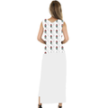Female Bodycon Dress | Full-Length Skin-Fit | 220 GSM Poly-Spandex AOP | Breathable, Stretchable, Side Slit | Women | Personalized | Bold | Career | Everyday | Empowering - back - White - mockup 2