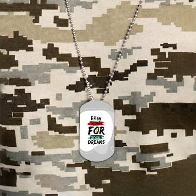 Dog Tag | Standard Size | Stainless Steel Engraved | Durable, Personalized, With Ball Chain | Unisex Adult | Personalized | Bold | Career | Everyday | Empowering - front - Silver - mockup 1