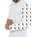 Male Bike Rider T-Shirt | Regular Fit Unisex | 170 GSM Poly Mesh All-Over Print | Lightweight, Fade-Proof, Breathable | Adult | Personalized | Bold | Career | Everyday | Empowering - left sleeve - White - mockup 3