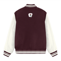 Varsity Jacket | Unisex Fit | 100% Cotton DTG | Ribbed Hems, Button Closure, Pockets | Unisex | Personalized | DTG | Bold | Career | Everyday | Empowering - back - Maroon - mockup 3