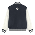 Varsity Jacket | Unisex Fit | 100% Cotton DTG | Ribbed Hems, Button Closure, Pockets | Unisex | Personalized | DTG | Bold | Career | Everyday | Empowering - back - Navy Blue - mockup 3