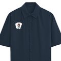 Oversized Shirt | Unisex Relaxed Fit | 100% Premium Cotton DTG | Half Sleeves & Straight Hem | Personalized | DTG | Bold | Career | Everyday | Empowering - right pocket - Navy Blue - mockup 3